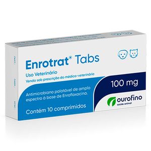 Antimicrobiano Enrotrat Tabs para Cães e Gatos com 10 Comprimidos de 100 mg