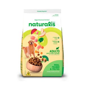 Ração Naturalis para Cães Adultos de Porte Médio e Grande sabor Peru, Frango e Frutas 2,5 kg