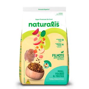 Ração Naturalis para Cães Filhotes de Porte Pequeno sabor Peru, Frango e Frutas 10 kg