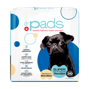 Tapete Higiênico Dr. Pads Slim 80 x 60 - Com 30Un.