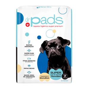 Tapete Higiênico Dr. Pads Slim 80 x 60 - Com 7Un.