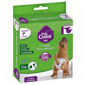 Fralda Descartável PróCanine P Para Cães com 3 und