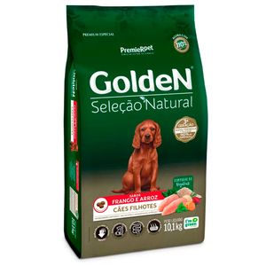 Ração Golden Seleção Natural Para Cães Filhotes Sabor Frango e Arroz 10,1 kg