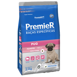 Ração Premier Raças Específicas Pug Filhote Porte Pequeno Frango 2,5 kg