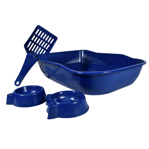 Kit Caixa de Areia DuraPets Single Azul para Gatos