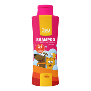 Shampoo Dalu Extratos Naturais 3 em 1 para Cães e Gatos 500ml