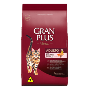 Ração GranPlus Menu Para Gatos Adultos Sabor Salmão e Arroz 1 kg