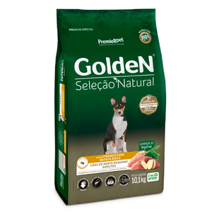 Ração Golden Seleção Natural para Cães Adultos de Porte Pequeno Sabor Frango com Batata Doce 10,1 kg