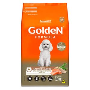 Ração Golden Fórmula Mini Bits Para Cães Adultos Sabor Salmão e Arroz 3 Kg
