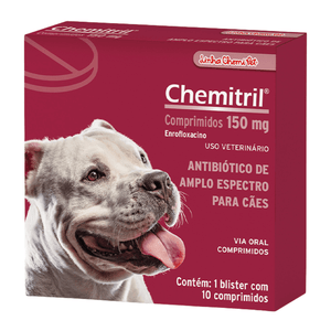 Antibiótico Chemitril para Cães com 10 Comprimidos de 150 mg