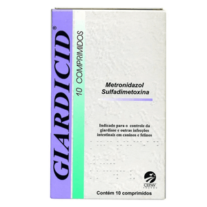 Antibiótico Giardicid para Cães e Gatos de 500 mg com 10 Comprimidos