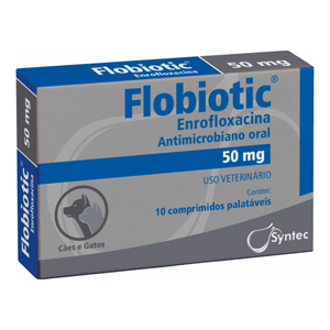Antibiótico Flobiotic para Cães e Gatos com 10 Comprimidos de 50 mg