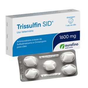 Trissulfin SID 1600mg Antibiótico Ourofino Para Cães e Gatos Blister com 5 Comprimidos