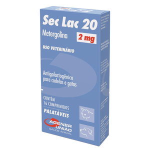 Antigalactogênico Sec Lac para Cadelas e Gatas com 16 Comprimidos de 2 mg