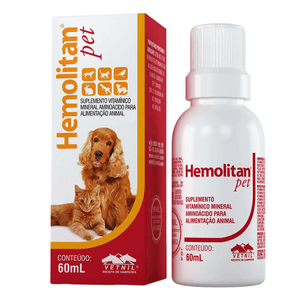 Suplemento Hemolitan Pet para Cães e Gatos com 60 ml