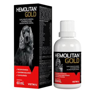 Suplemento Hemolitan Gold para Cães e Gatos com 60 ml