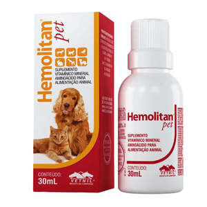 Suplemento Hemolitan Pet para Cães e Gatos com 30 ml