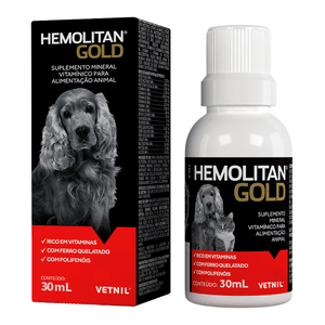 Suplemento Hemolitan Gold para Cães e Gatos com 30 ml