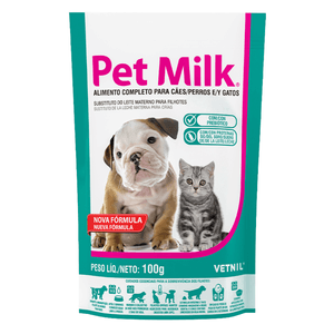 Substituto do Leite Materno Pet Milk Alimento Completo para Cães e Gatos com 100 g