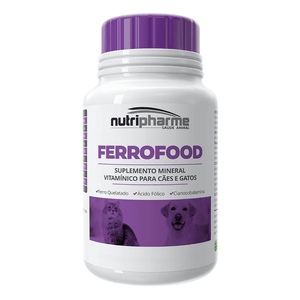 Suplemento Ferrofood para Cães e Gatos de 800mg com 30 Comprimidos