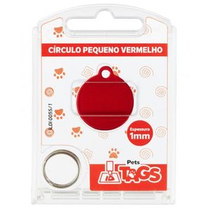 Plaquinha de Identificação Personalizada - Cículo Vermelho P
