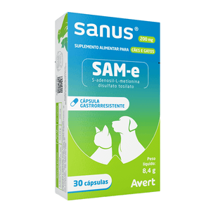 Suplemento Sanus para Cães e Gatos com 30 Cápsulas de 200 mg