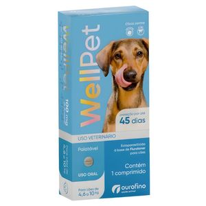 Antipulgas e Carrapatos Wellpet 100 mg para Cães 4,6 a 10 kg 1 Comprimido