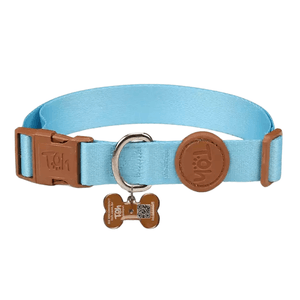 Coleira Tag ID QR Code Azul PP