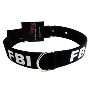 Coleira para Cães cor Preta FBI Tamanho 08