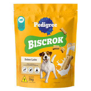 Biscoito Pedigree Biscrok para Cães Adultos Raças Pequenas Leite 1 kg