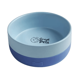 Comedouro de Cerâmica com Silicone Azul 400ml