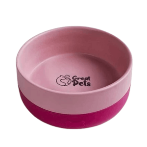 Comedouro de Cerâmica com Silicone Rosa 1000ml