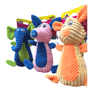 Mordedor de Pelúcia em Cotelê com Apito G Cores Sortidas 1 unidade