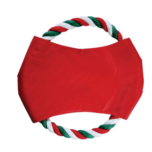 Brinquedo Pet Mordedor Corda Circular Cor Verde e Vermelho