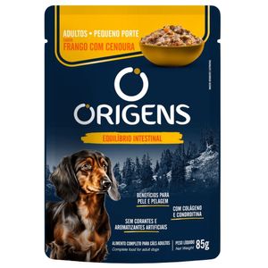 Sachê Origens Premium Especial para Cães Adultos de Pequeno Porte Sabor Frango com Cenoura 85g