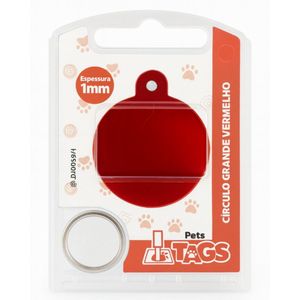 Plaquinha de Identificação Personalizada - Cículo Vermelho G