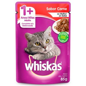 Ração Úmida Whiskas Sachê Carne ao Molho para Gatos Adultos 85g